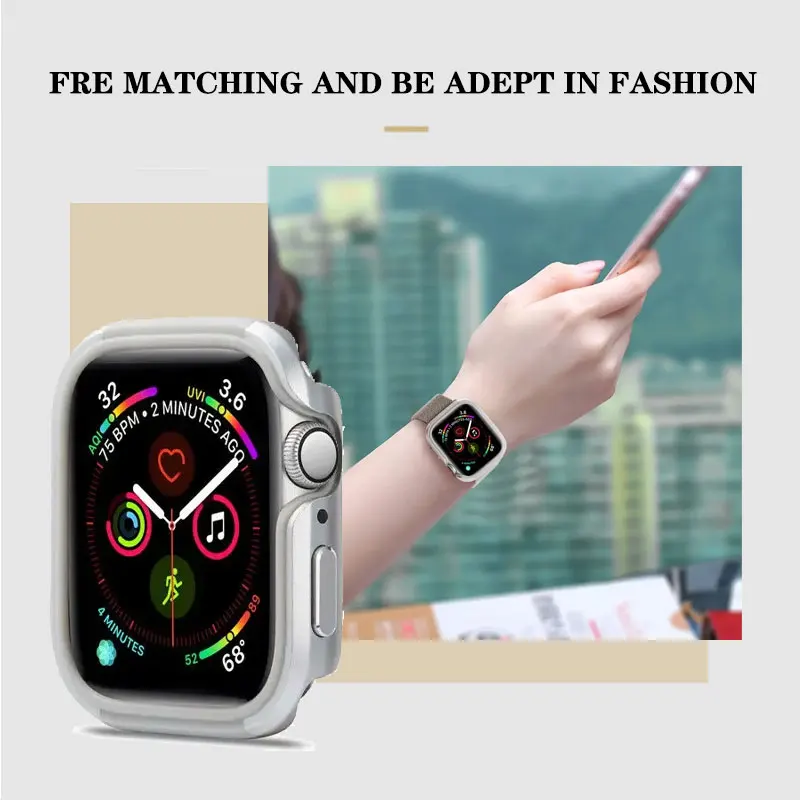 High end Aluminum alloy case For Apple Watch 9 8 7 45mm 41mm case iWatch 6 5 4 3SE 44mm 40mm Metal aluminum+TPU case Accessories