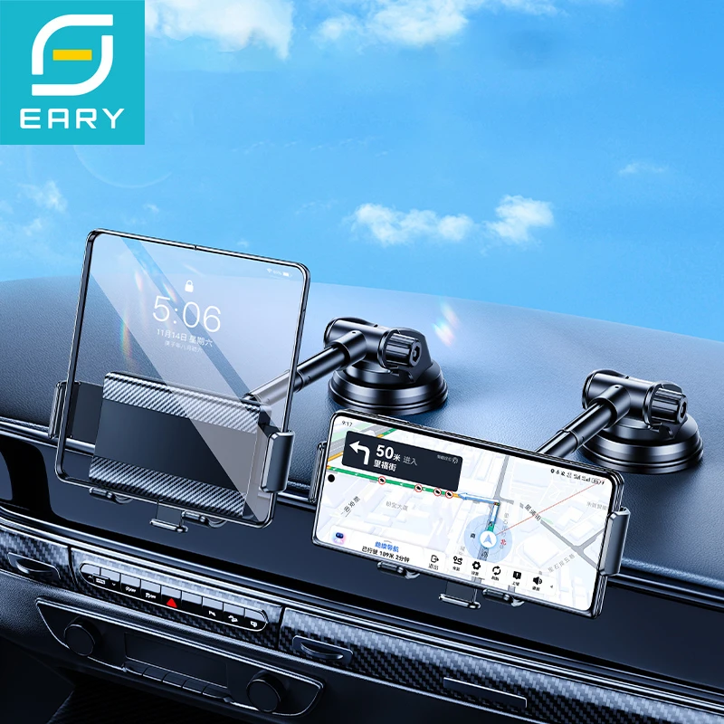 

Eary Dashboard Universal Car Mount Phone Holders Stand Car Bracket With Suction Cup Base & Telescopic Arm for iPhone 17 Samsung