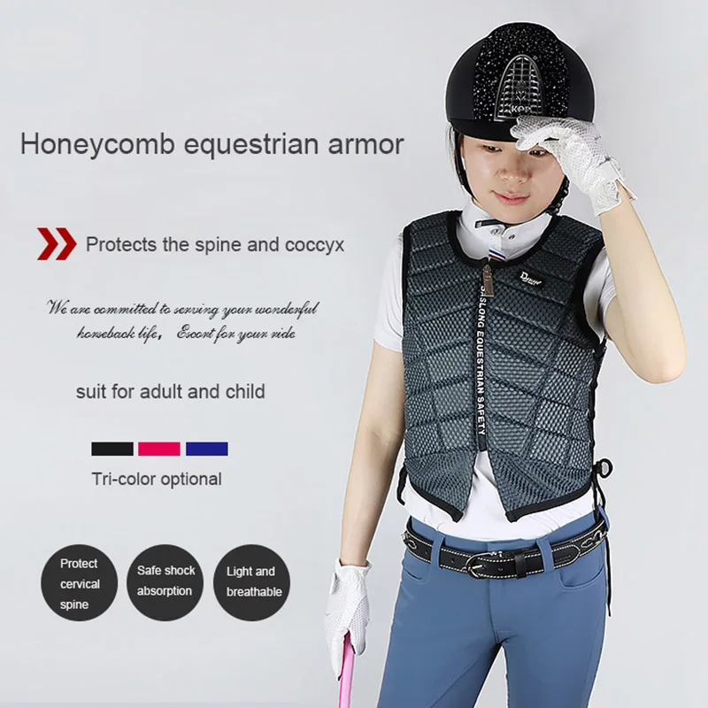 Honeycomb Equestrian Armor Riding Equipment Multi-Directional Protective Vest Adult Child Knight Clothing Lightweight Breathable