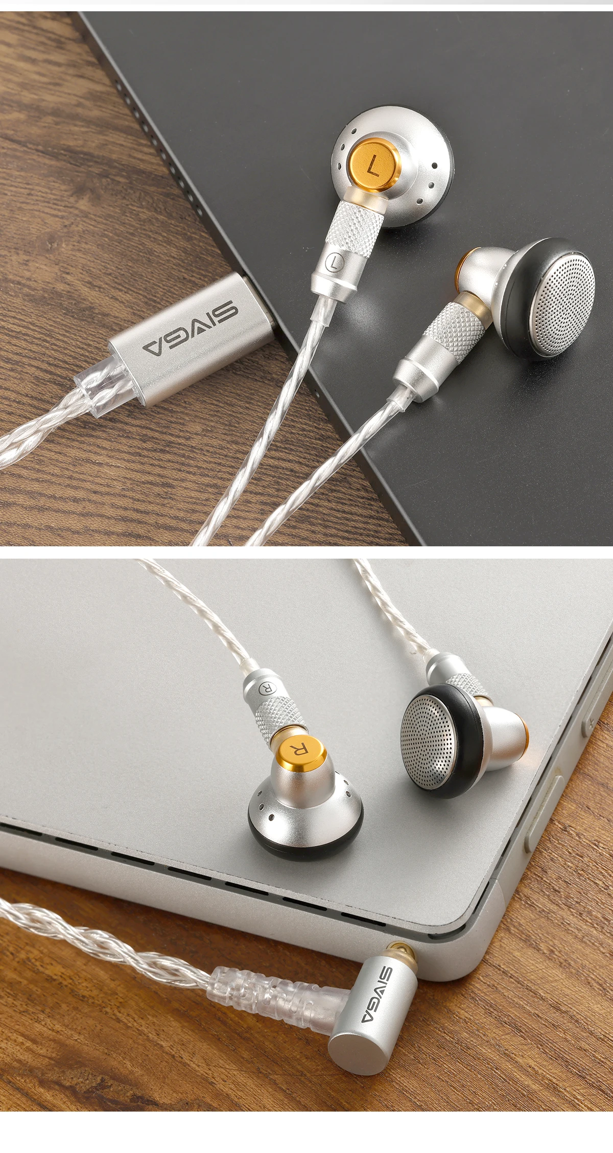 SIVGA M260 14,2mm Dynamischer Treiber HiFi Kabelgebundene Flachkopf-Ohrhörer High-Fidelity In-Ear-Kopfhörer – Detail 9
