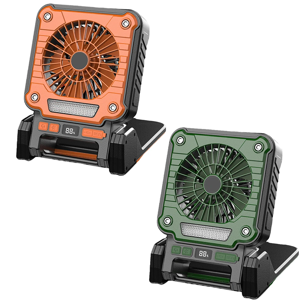 مروحة خارجية TYPE-C شحن درجة الحياة شاشة LCD مقاومة للماء شاشة ديجيتال محمولة لصيد الأسماك ملحقات مكيف الهواء البارد #3