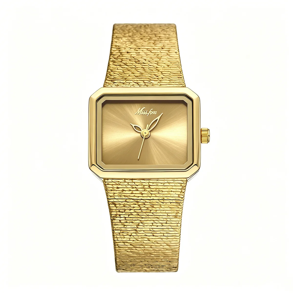 Retro Vintage Style Women's Quartz Watch Golden Temperament Stainless Steel Bracelet Fashionable Ladies Clock