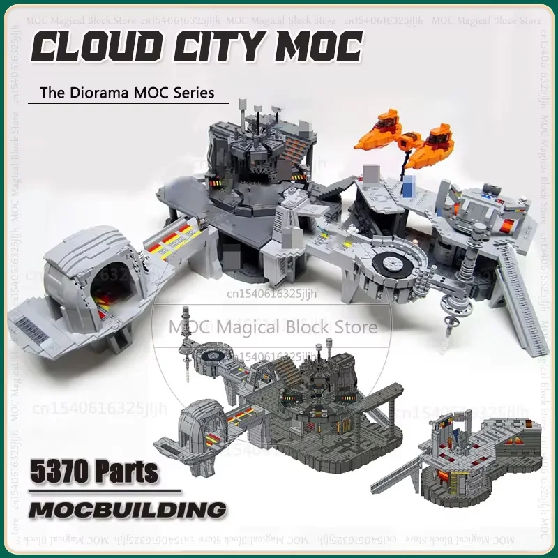 Escena de película Cloud City MOC, modelos de bloques de construcción, tecnología de arquitectura Diorama, colección de ladrillos, juguetes de exhibición, regalos de navidad