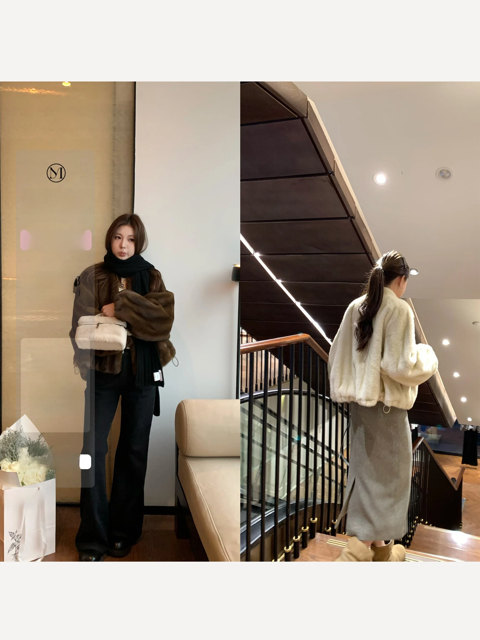 

YUYEE Winter New Sle Women's Fur Coat Eco-friendly Slimming Vertical Stripe Crt New Fabric Ruan Series Ele Simple