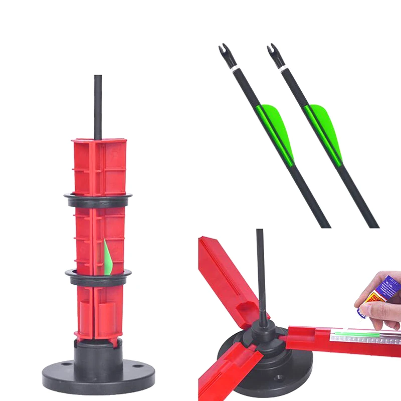 Łucznictwo Fletching narzędzie strzałka Fletching Jig cylindryczne strzałki pióra klejenie DIY strzałka multi-size strzałka akcesoria myśliwskie