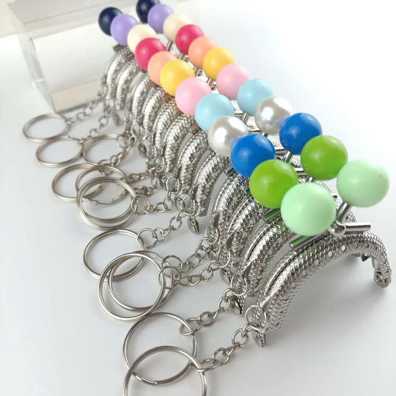 10pcs 5CM mini Silver Metal Purse Frame handle Completed Holes DIY Needlework Sewing Supplies handmade Kiss Lock clutch frame