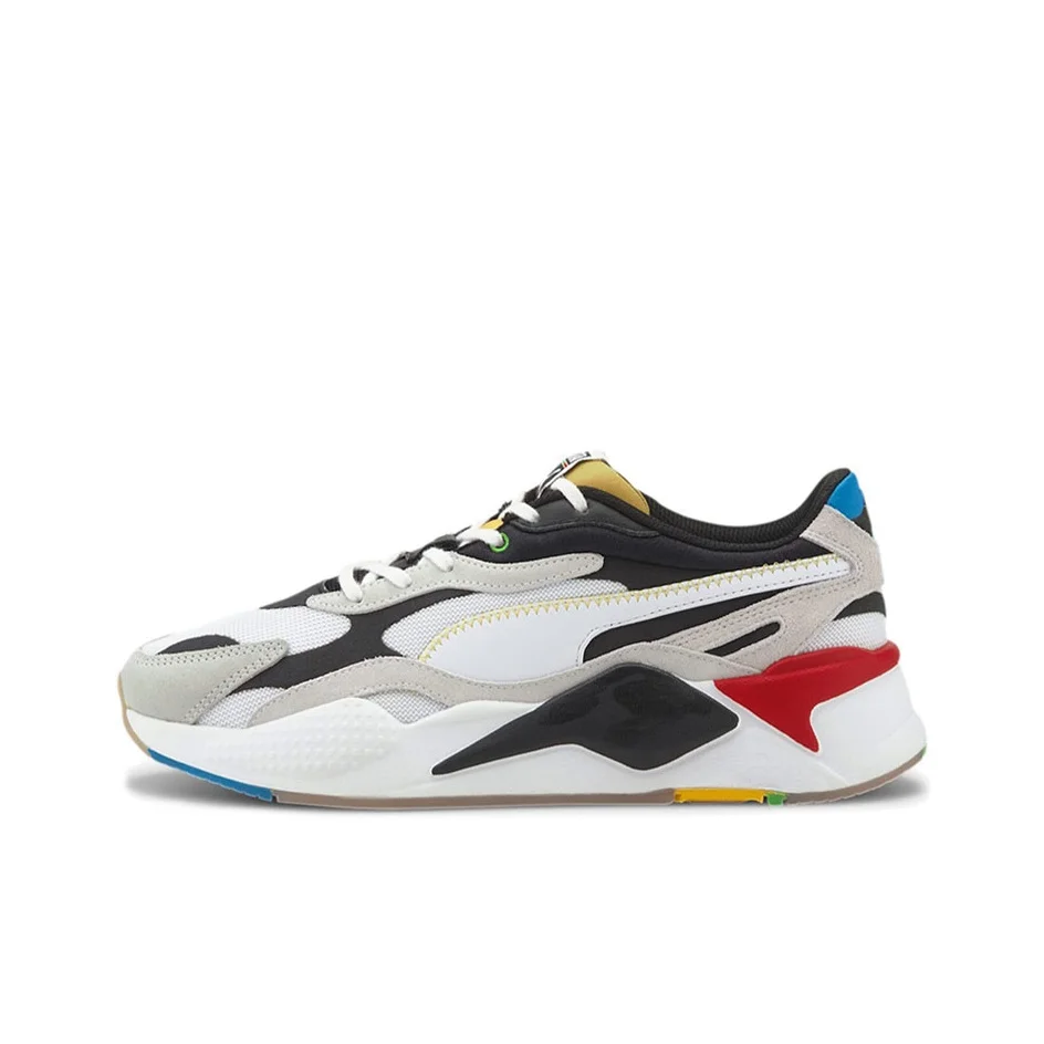 PUMA RS X Wh Leather Cushioning Lightweight Low top Casual Shoes Unisex White Black Red 373308-01