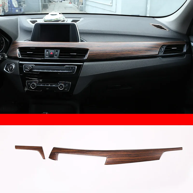 ABS Pine houtnerf voor BMW X1 X2 F47 F48 2016-2022 auto middenconsole stuurwiel deur trim sticker auto accessoires