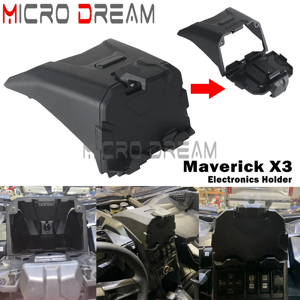 タブレットおよび電話用の電子機器ホルダー、収納ボックス付きマウント、hdpe、黒、can-am maverick x3,2017, 2018, 2019, 2020, 2021