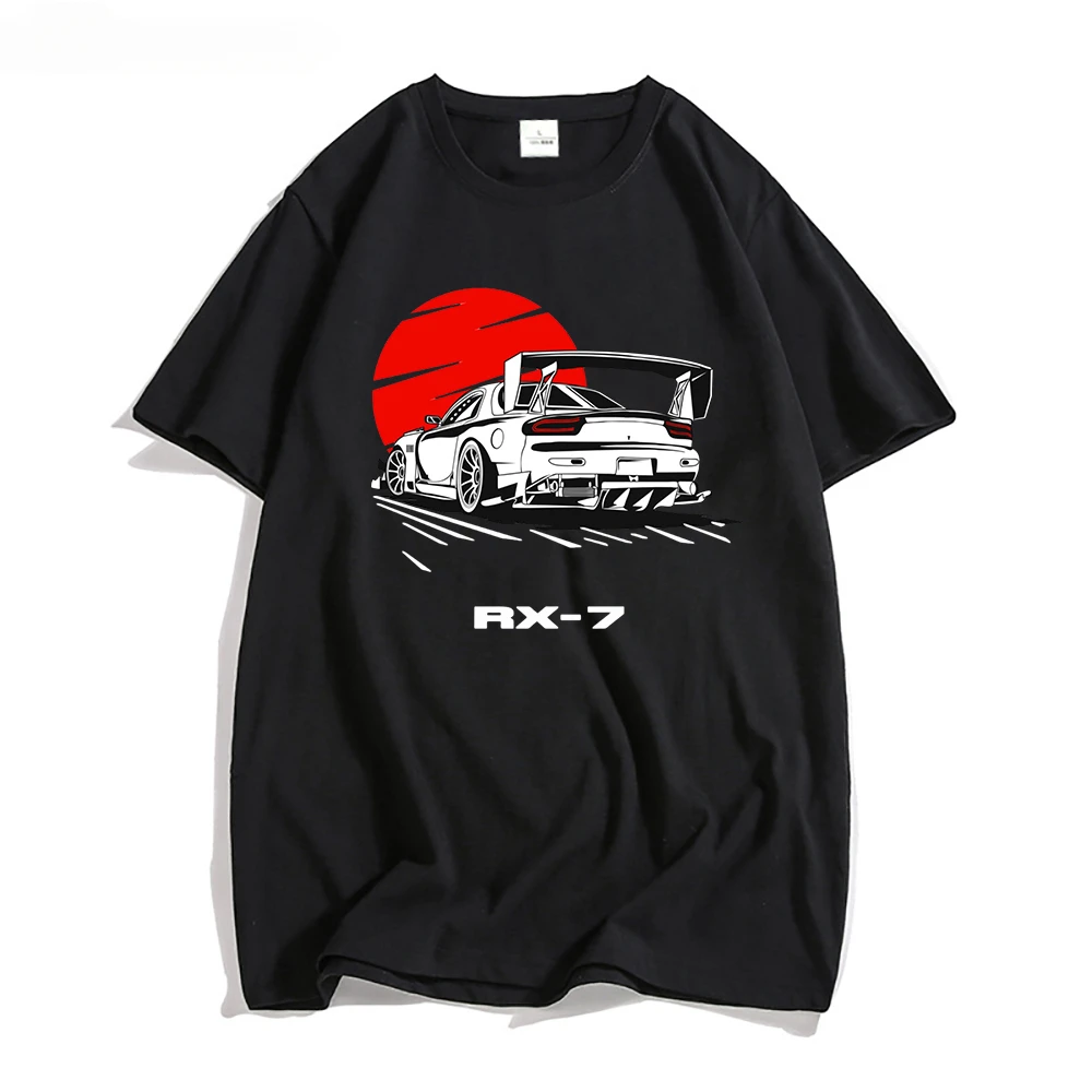 100% Pure Cotton Takumi Fujiwara Rx 7 Jdm Tshirt Initial DDrift Racing Rx-7 T Shirt Mens Summer Streetwear Japanese Fashion Tops