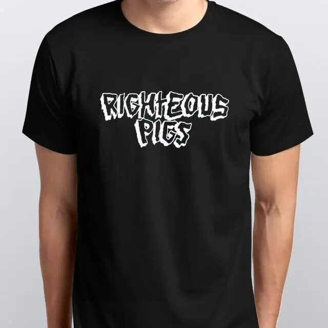 RIGHTEOUS PIGS T-SHIRT All sizes S M L XL XXL colours Black, White