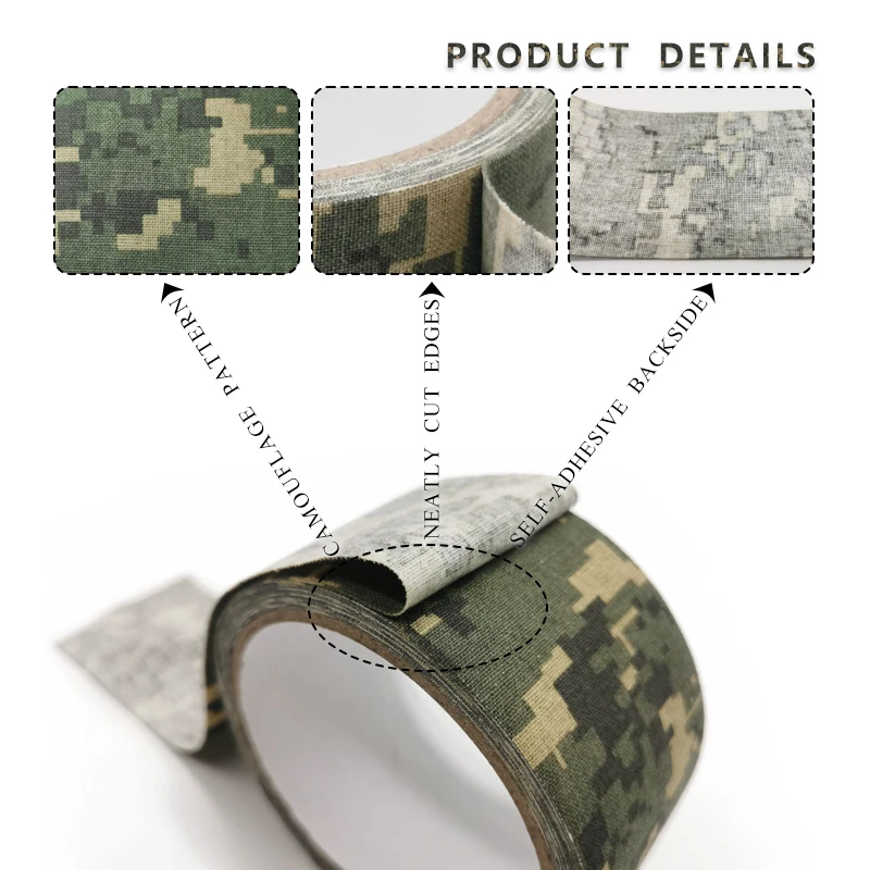 5M Outdoor Duct Camouflage Tape WRAP Hunting Waterproof Adhesive Camo Tape Stealth Bandage Military 0.05m x 5m /2inchx196inch