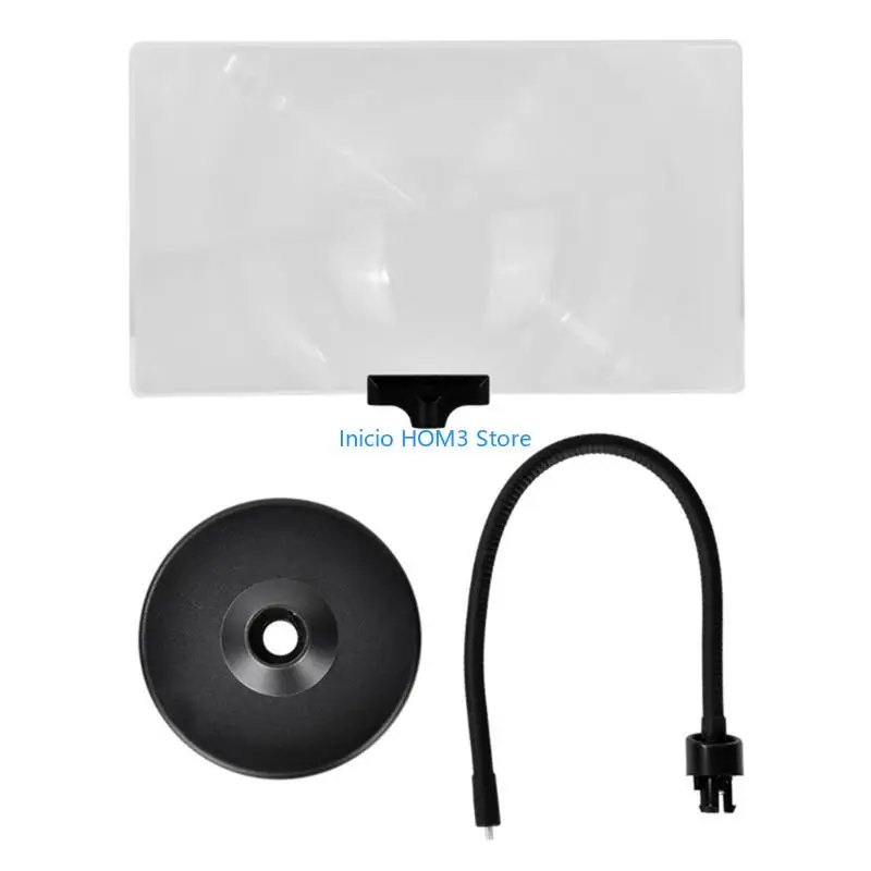 A5YD 4 Times Glass with Stand 10x5.7in Computer Screen Magnifier with Flexible