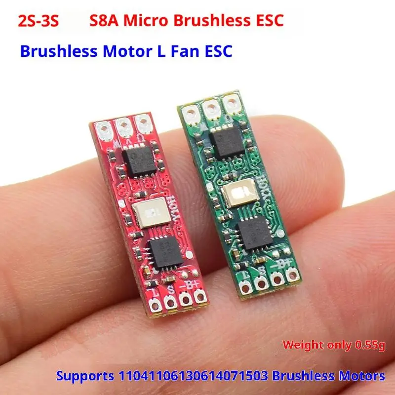 

Electric Regulator Drive 2S-3S DC 7.4V-11.1V 8A Tiny BLDC Brushless Motor Driver Board For 1104 1106 1306 1407 1503 Motor