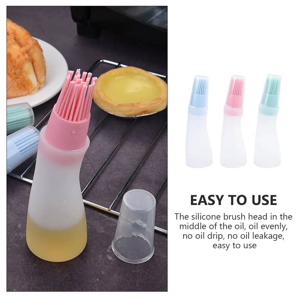 

3pcs Silicone Oil Bottle Brush Leak-Proof Transparent Kitchen Oil Bottles For Home Outdoor Bbq Baking Cooking Tools Kitchen