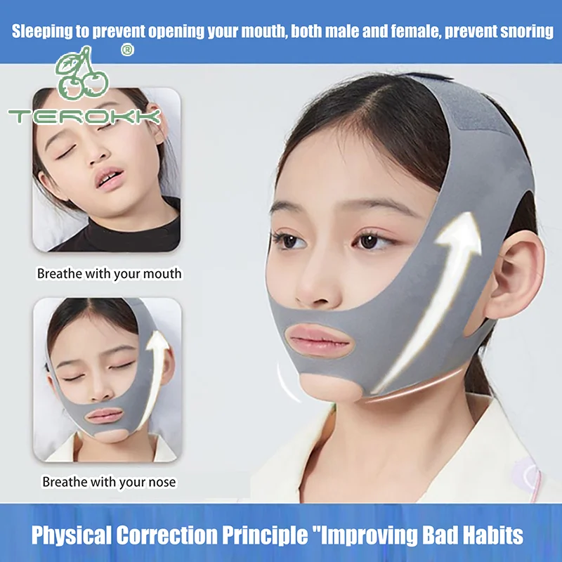 Enfants dormant Anti-ouverture bouche prévenir l'ouverture de la bouche V-face pansement visages masque peaux serrage Correction habitudes de sommeil pour enfants