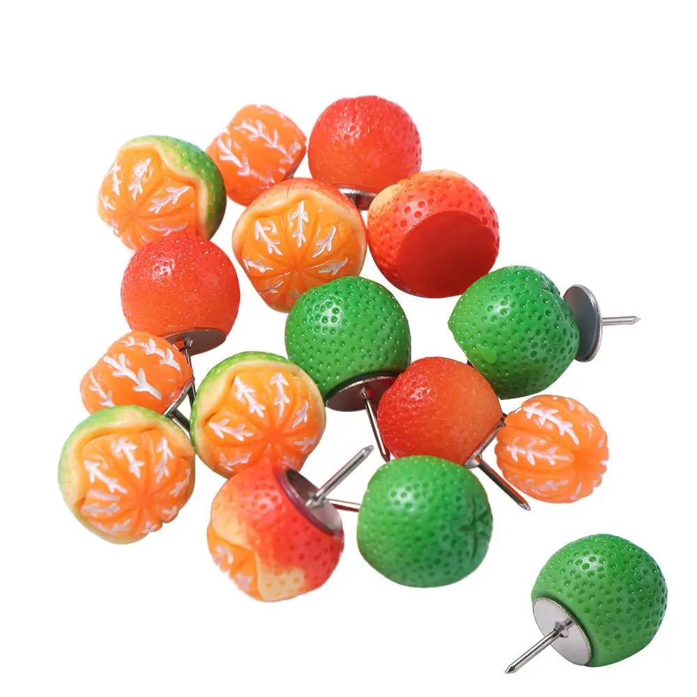 

15Pcs Creative Simulated Fruit Push Pins 3D Reusable Blackboard Push Pins Multifunctional Cute Thumb Tacks