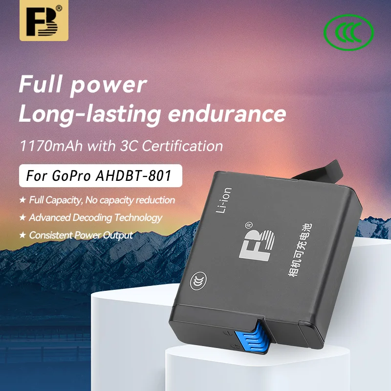 FB AHDBT-801 Battery, 1170mAh Replacement Battery for GoPro Hero 8 Black / Hero 7 Black / Hero 6 Black / Hero 5 Black