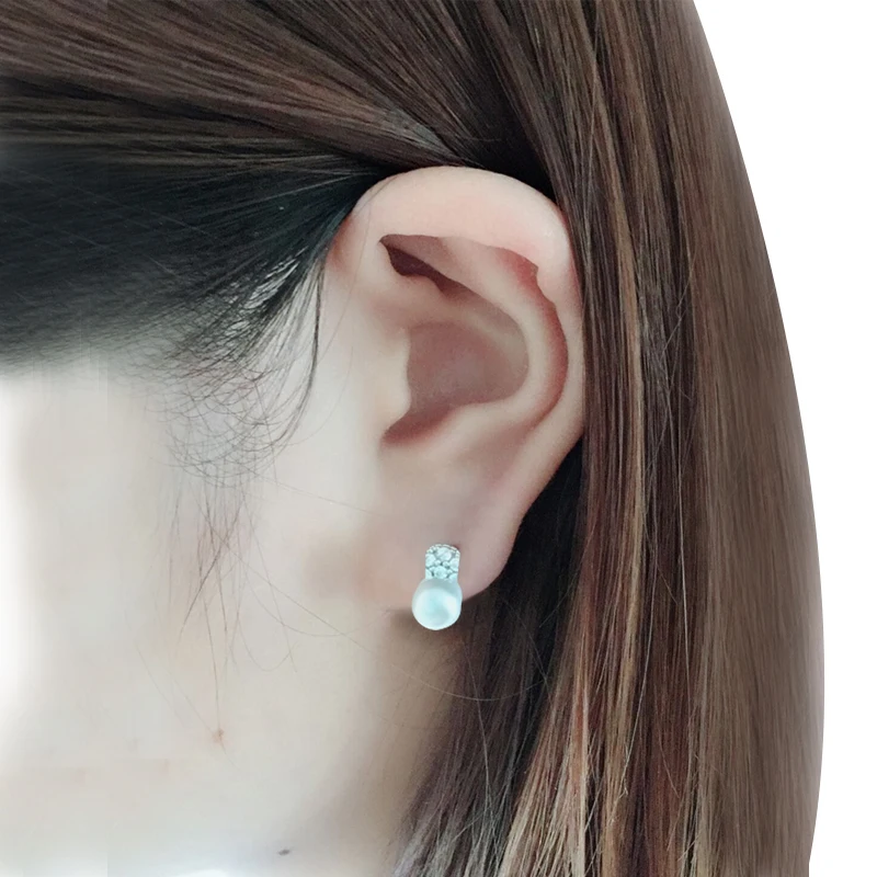 Pendientes de perlas de agua dulce para mujer, pendientes de perlas naturales de Plata de Ley 925, pendientes de Clip de joyería, regalo de boda