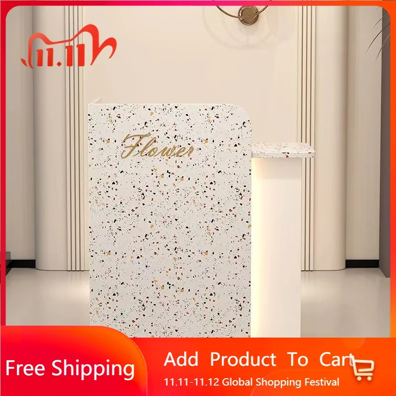 

White Checkout Reception Desk Drawers High Quality Promotion Service Reception Desks Counter Commericial Bureau Office Furniture