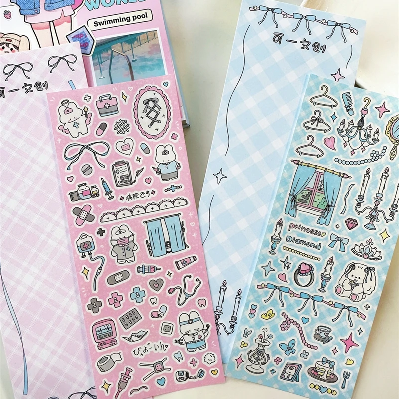 Korean Ins Cute Graffiti Style Stickers Scrapbooking DIY Album Decoration Sticker Aesthetic Personalized Kawaii Stationery