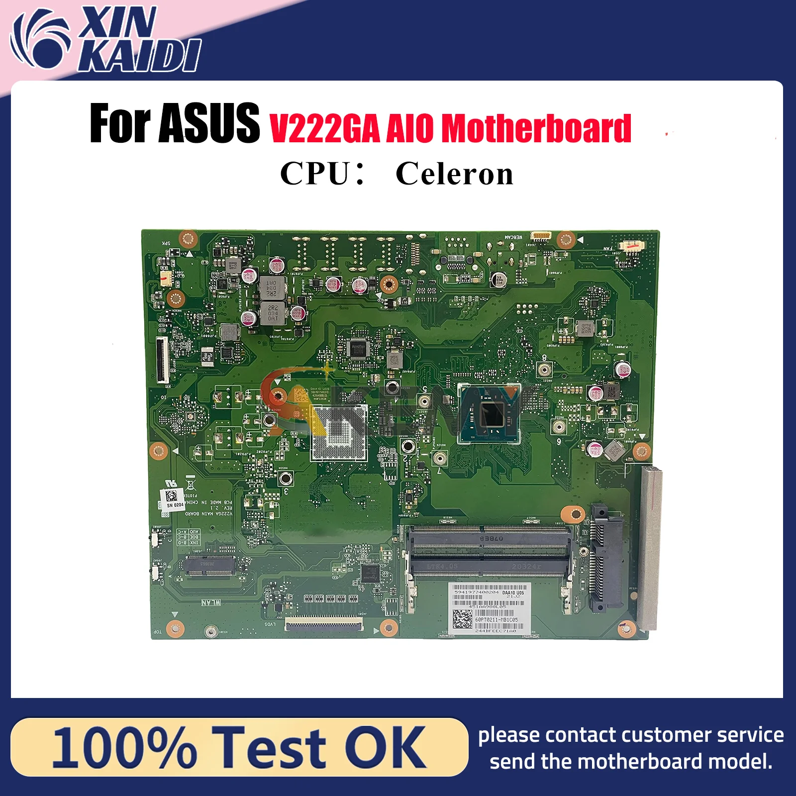 

V222GA Motherboard For ASUS Vivo AiO V222GB V222G V222GA Mainboard With Celeron CPU 100% tests OK fast shipping High quality
