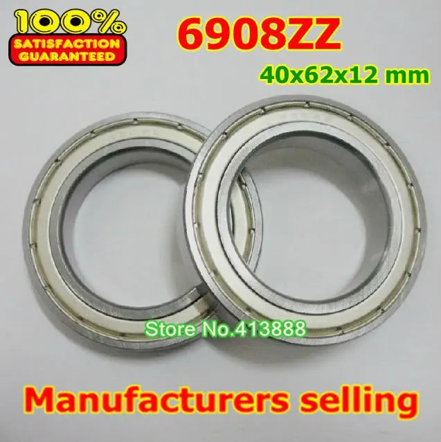 

NBZH Bearing100pcs Free Shipping Thin Wall Deep Groove Ball Bearing 6908ZZ 40*62*12 Mm