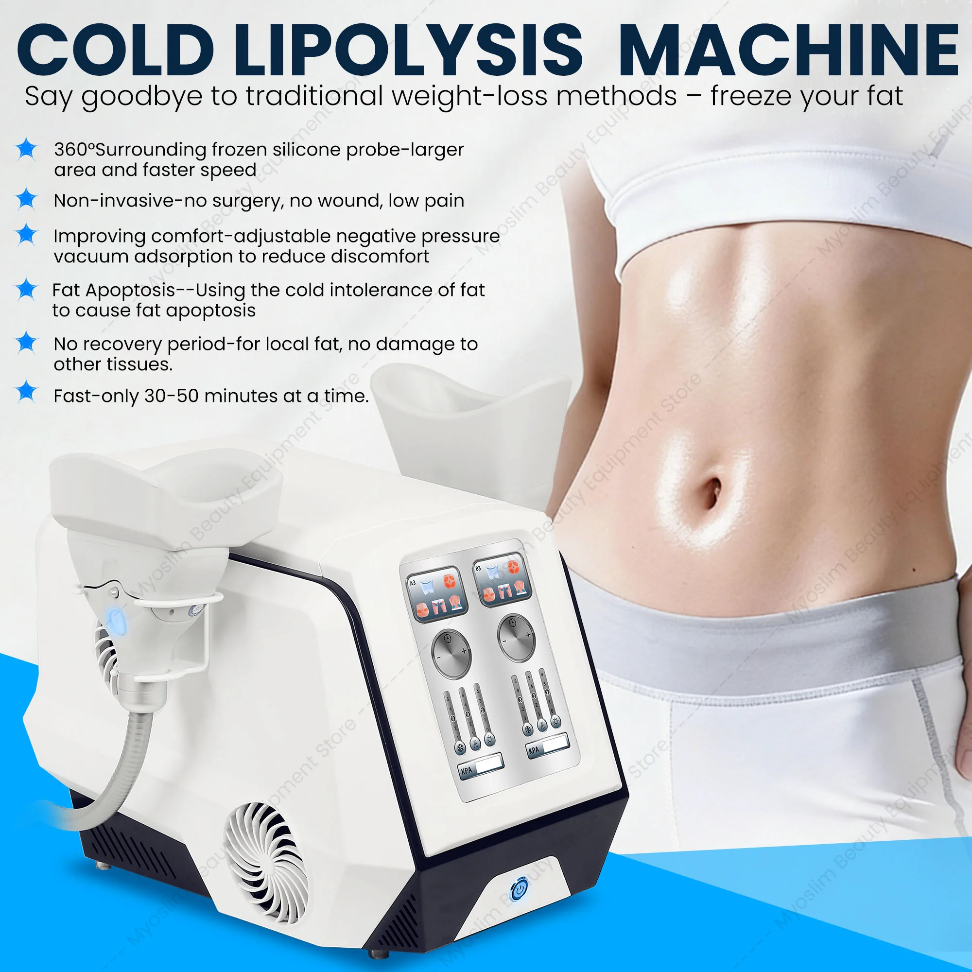 Cryo Cooling Body Sculpting Machine Fat Reduction Slimming Cellulite Reduction Skin Tightening Weight Loss Device for Home