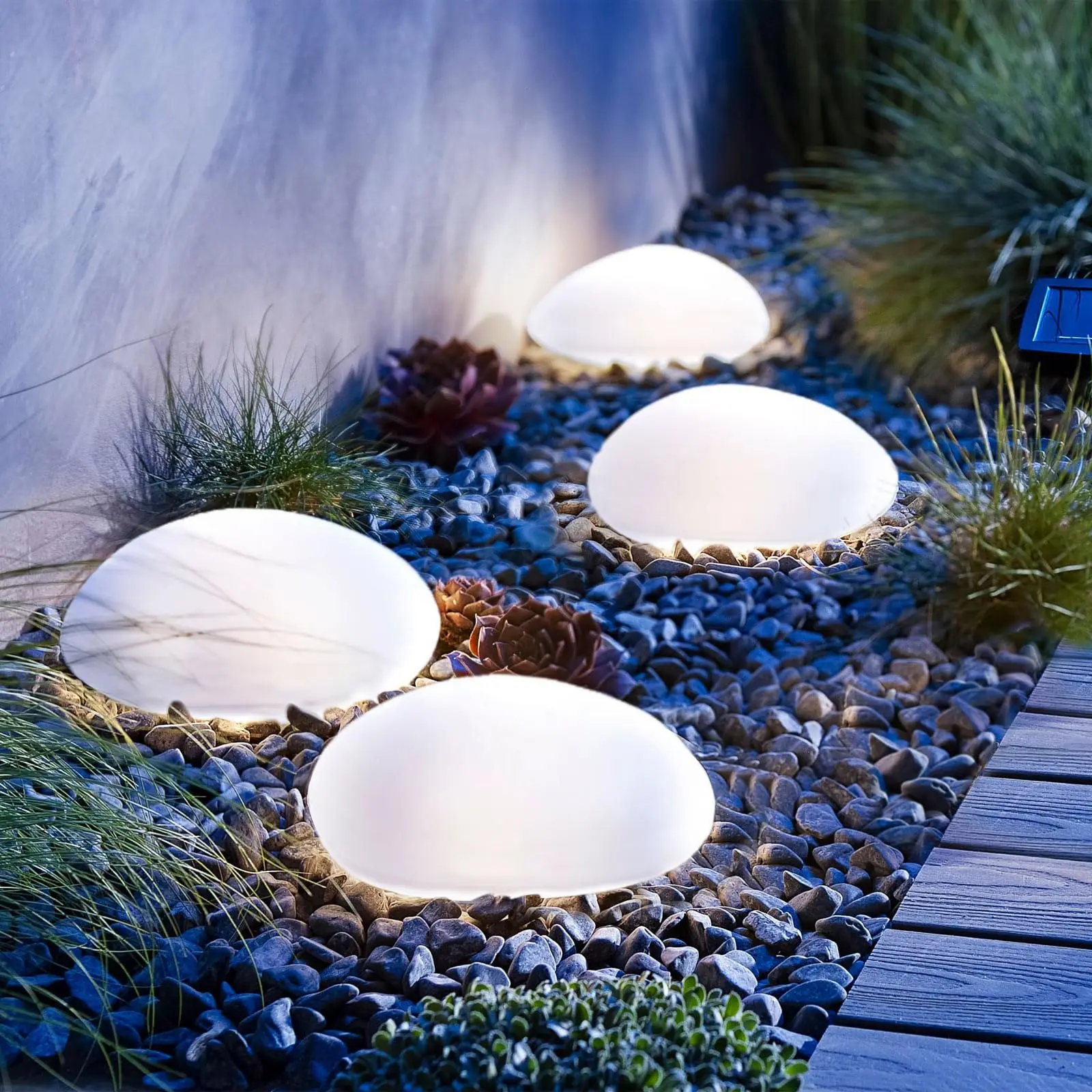 Solar Lights Outdoor Solar Pebble Rock Waterproof Garden Cobblestone Glowing Stone Landscape Lights For Street Path Decorative