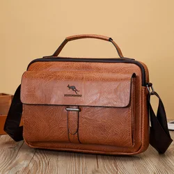 Luxury Brand Men's designer bag Vintage Shoulder Bag PU Leather Messenger Bag Fashion Crossbody Bag Male Handbag For IPAD
