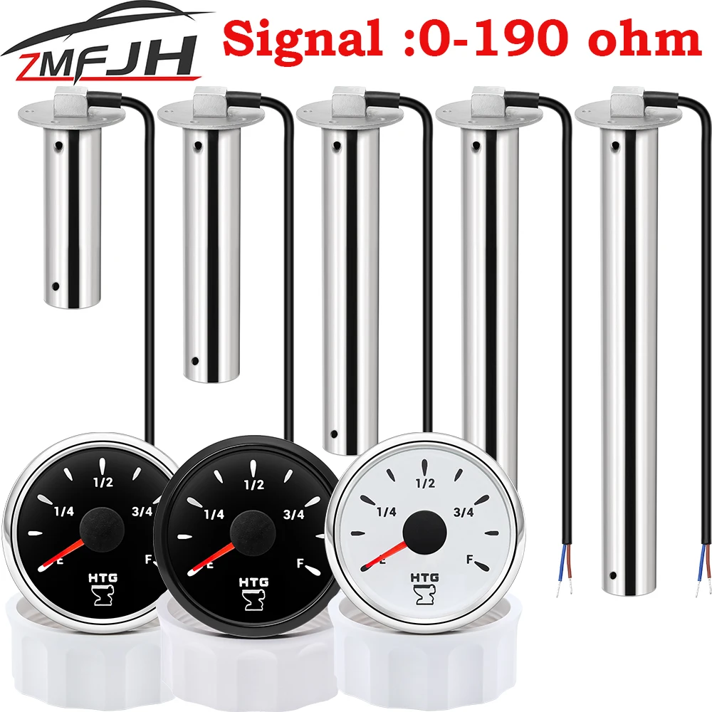 Wasserdicht 52mm Abwasser Füllstandsanzeige 7 Farbe LED ODER Abwasser Füllstandsensor 150 MM ~ 500 MM 0-190 OHM Für Boot Auto Lkw Angepasst