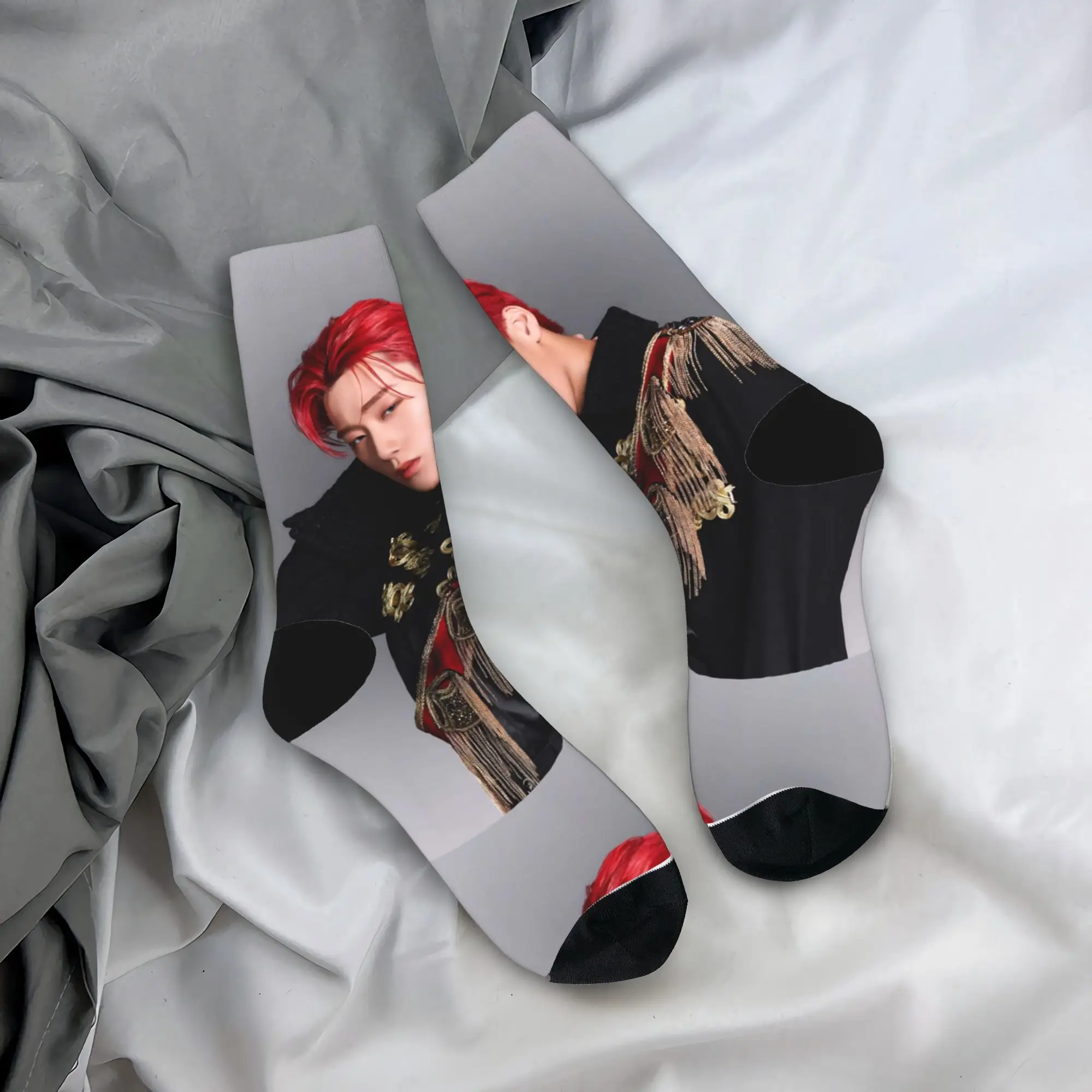 

Kpop A-AteezS чулки с забавным принтом, весенние нескользящие носки для взрослых и мужчин, уличные теплые мягкие носки