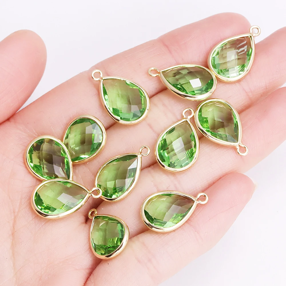 6Pcs High Quality Crystal Glass Water Drop Shape Charms Pendant For Diy Jewelry Making Necklace Earrings Accessories Supplies