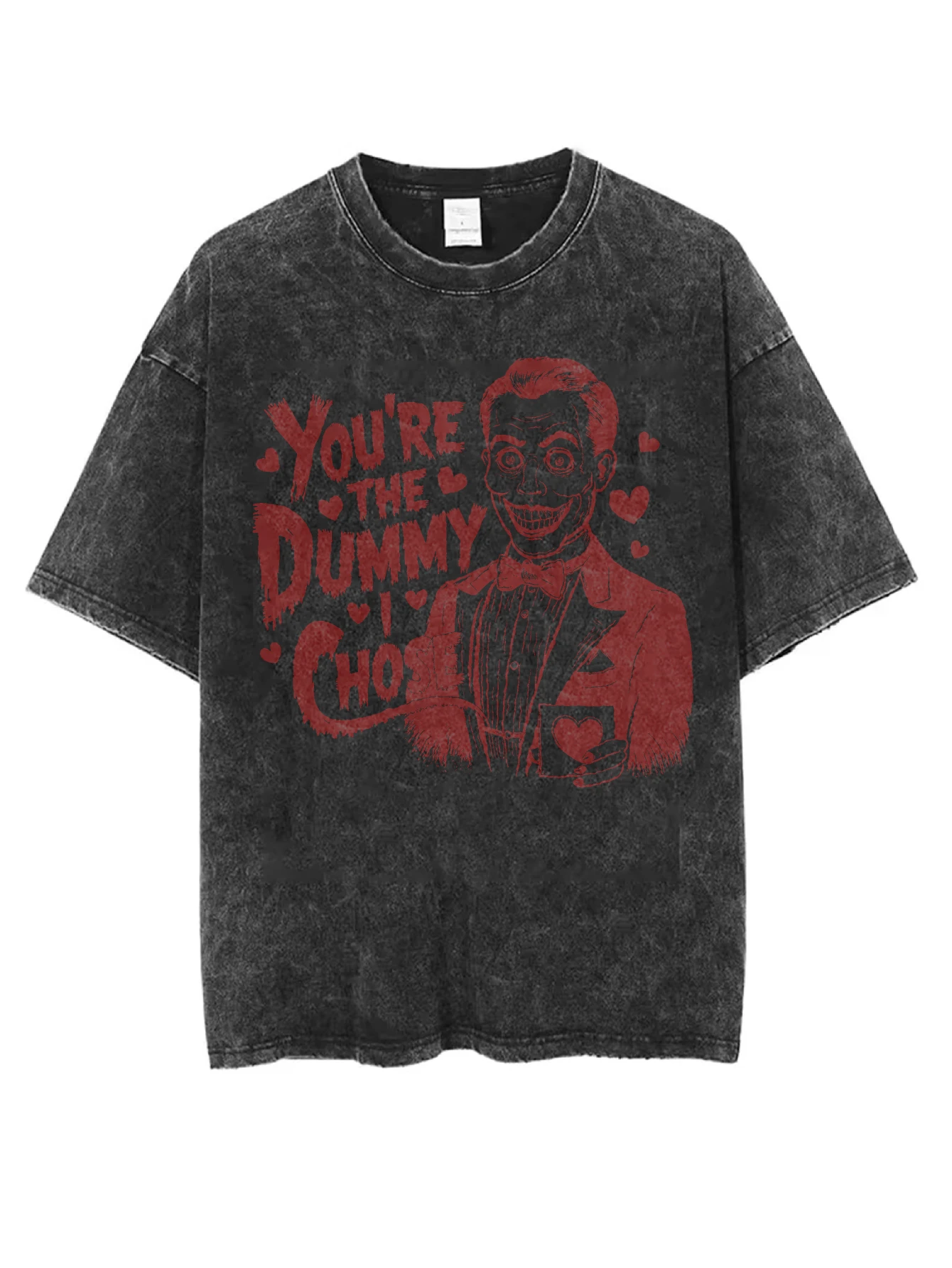 

You re the Dummy I Chose Унисекс Черная стираная футболка с круглым вырезом Свободная удобная посадка для мужчин и женщин Идеально подходит для зимнего Рождества