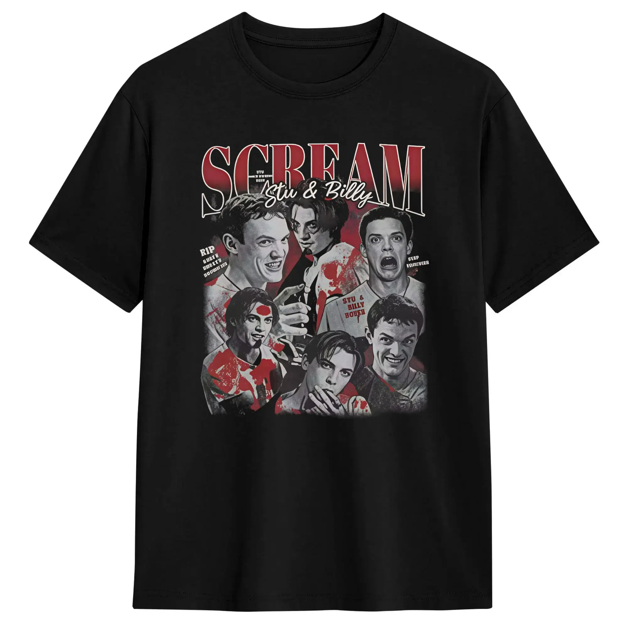 Men's Stu & Billy Loomis  T Shirt ScreamMovie Pure Cotton Clothes Amazing Short Sleeve Crew Neck Tee Shirt New Arrival T-Shirt