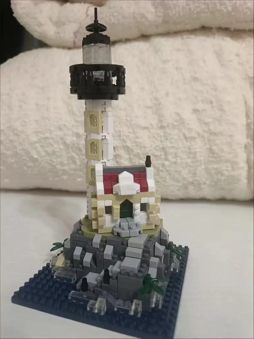 Blocs de construction de phare de Cape pour garçon éducatif, modèle de scène de rue, jouets d'ornement à assembler de bureau