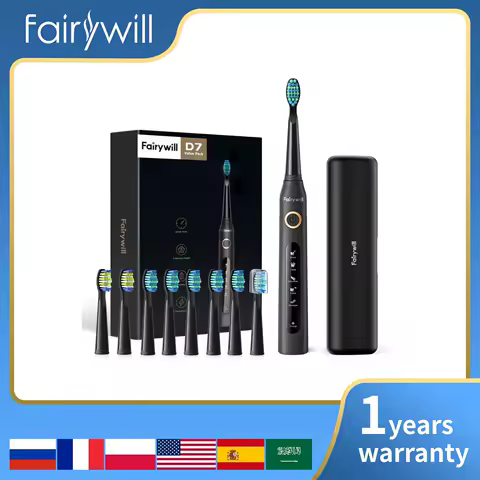 Fairywill Sonic Electric Toothbrush Powerful Cleaning USB Rechargeable Timer Replacement Head Washable Whitening Brush For Adult
