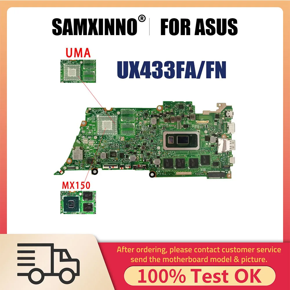 

Notebook Mainboard For ASUS ZenBook 13 UX433FN UX433FA U4300F Laptop Mother board I3 I5 I7 8th Gen CPU 8G 16G RAM MX150 UMA