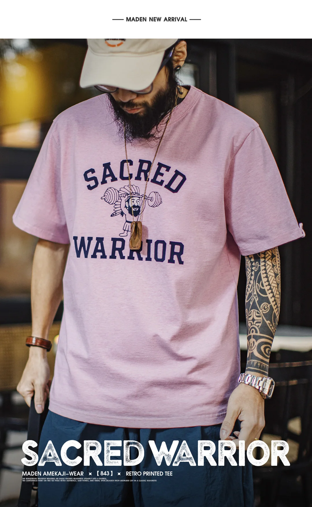 Maden Summer Men T-shirt Amekaji Oversize Loose Workwear Cargo Outdoor Classic Short Sleeve Tees men's Retro Print Clothing