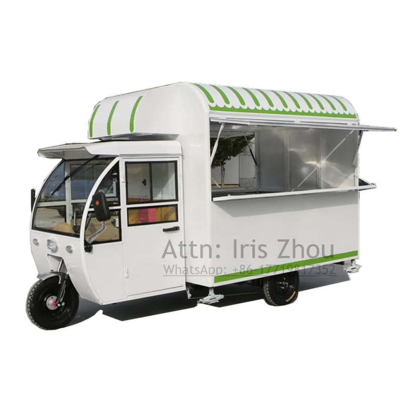 

Three Wheels Hot Sale 3.8m Long Electric Mobile Ice Cream Food Cart Hotdog Street Fast Food Vending Truck With Low Pri