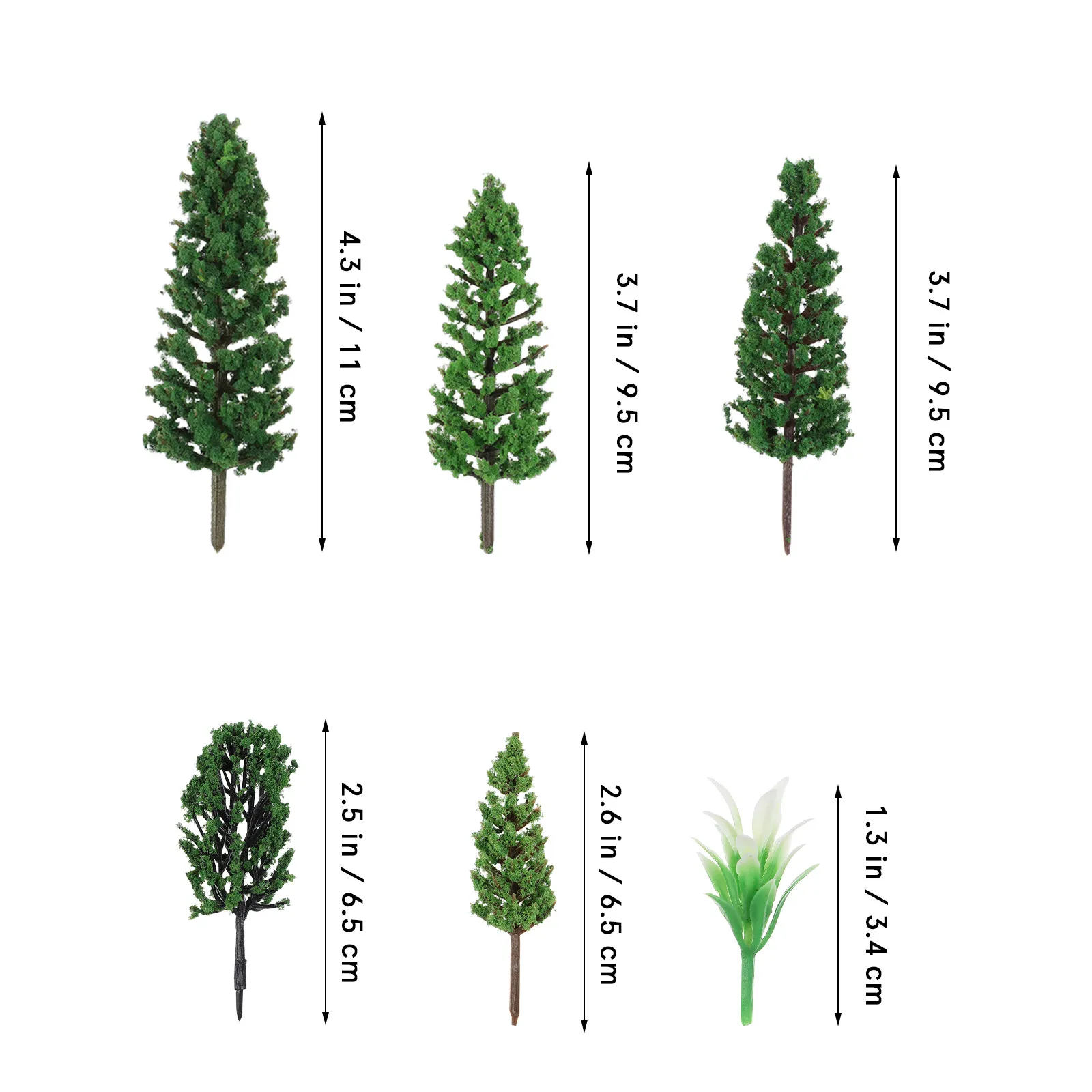 40Pcs Micro Landscape Trees Mixed Miniature Simulation Scenery Greenery for DIY Crafts Train Layout Diorama Plastic Small Tree
