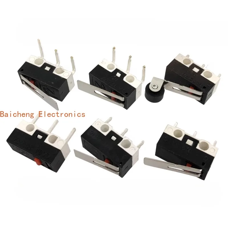 10PCS Mouse Switch, Three-legged Scroll Wheel Button Left And Right Curved Foot 1A 125V Rectangle, Small Light Micro