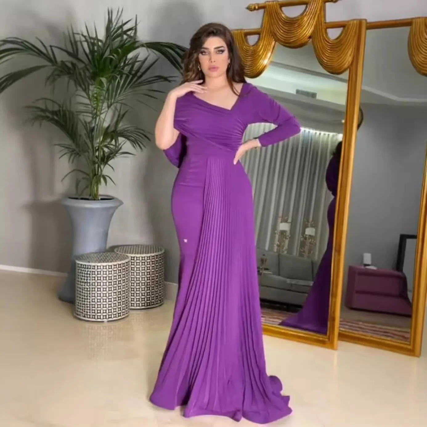 

Женское модное вечернее платье для взрослых по индивидуальному заказу, сценический костюм, сексуальное плиссированное платье на бедрах, обнимающее бальное платье, платья для выпускного вечера