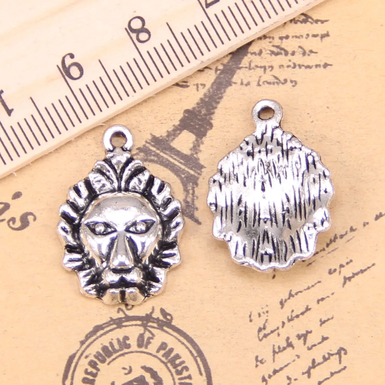 38pcs Jewelry Charms Angry Lion Head 24x16mm Antique Silver Plated Pendants Making DIY Handmade Tibetan Silver Jewelry