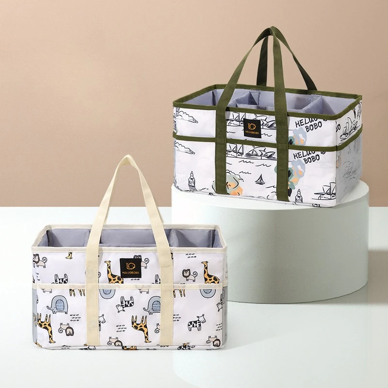 منظم حقيبة حامل محمولة لتغيير الطاولة وأساسيات حضانة السيارة صندوق تخزين حقيبة حفاضات الطفل حقيبة كرة حفاضات الطفل #1