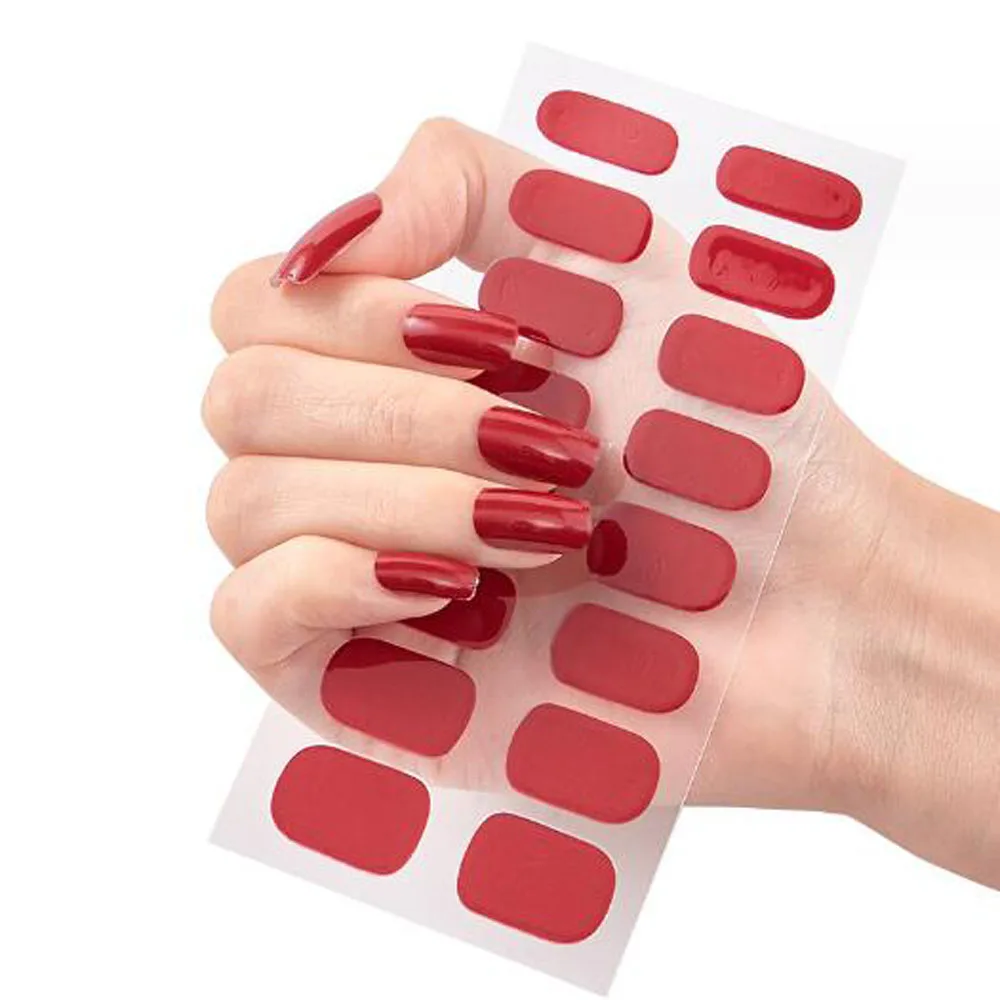 Adesivo per unghie nuovo colore solido adesivo involucri per unghie fai da te smalto per unghie Patch manicure trasferimento decalcomanie decori Pegatinas Ara uas