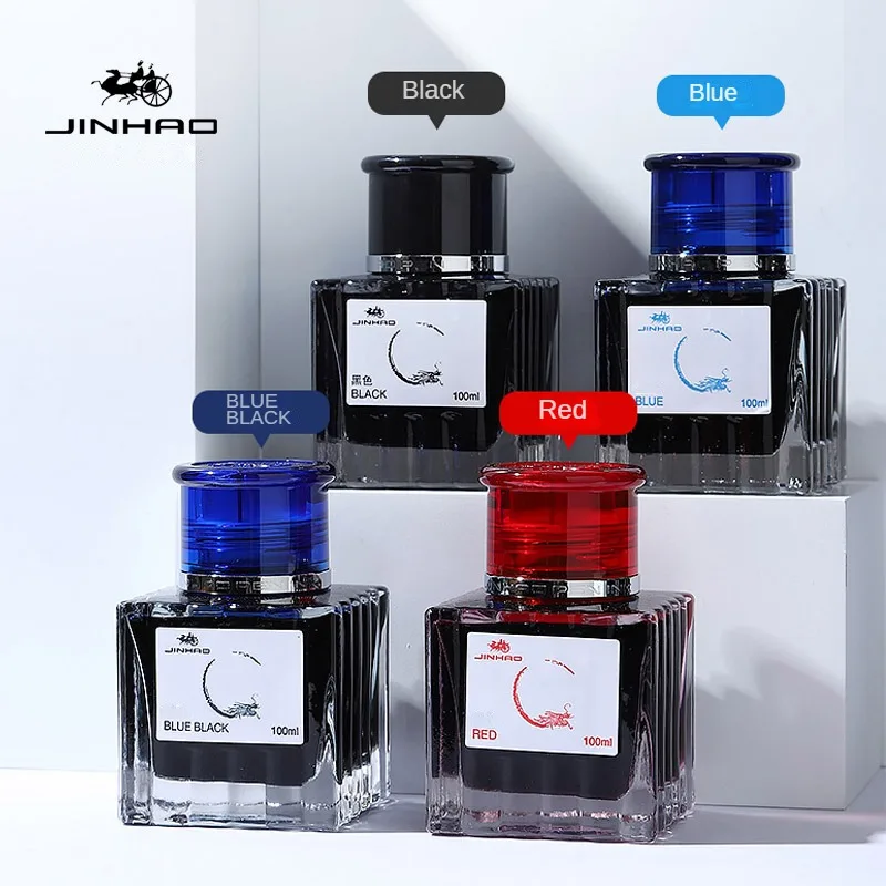 jinhao cartucho de tinta sem carbono recarga de garrafa de vidro material de escritorio papelaria 100 ml 50 ml 30ml 01