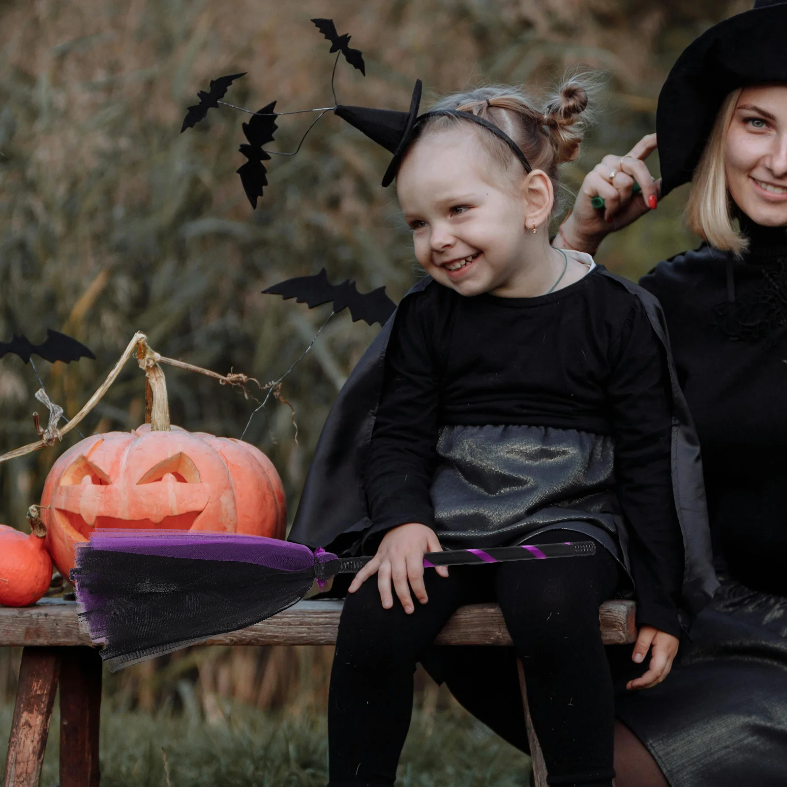 Escoba de bruja para Halloween, escoba desmontable para niños, accesorios de fiesta, accesorios de Cosplay, decoración de Halloween, accesorios de bruja