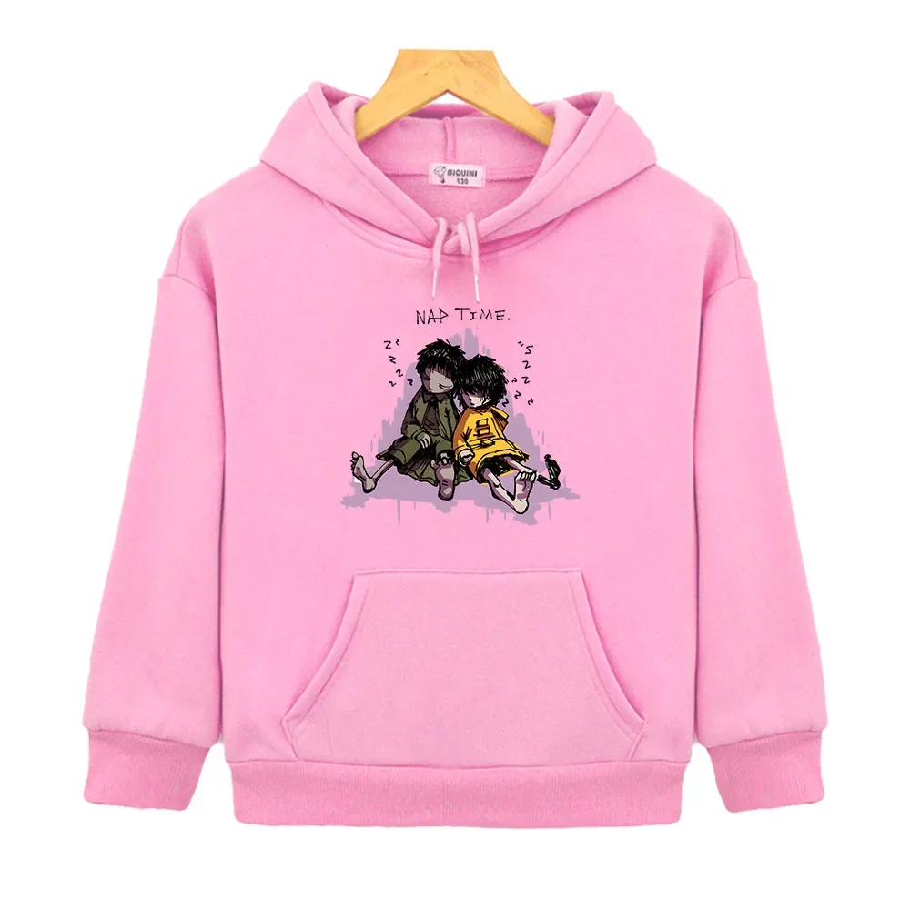 Little Nightmares Anime Manga Hoodies Cute Cartoon Sweatshirt Boys/girls Clothes Aesthetic Pocket Streetwear Fashion Large Hoody