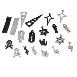 20Pcs Stainless Steel Mixed Charms Cross Triangle Charm Pendants for DIY Bracelet Necklaces Earrings Jewelry Making Accessories